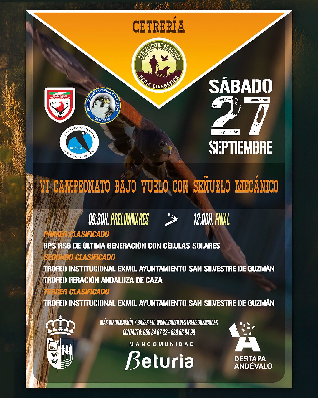 VI Campeonato Bajo Vuelo con Señuelo Mecánico Asociación Española de cetrería y conservación de aves rapaces